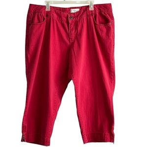 Venezia Plus Red Denim Cropped Jeans (20)